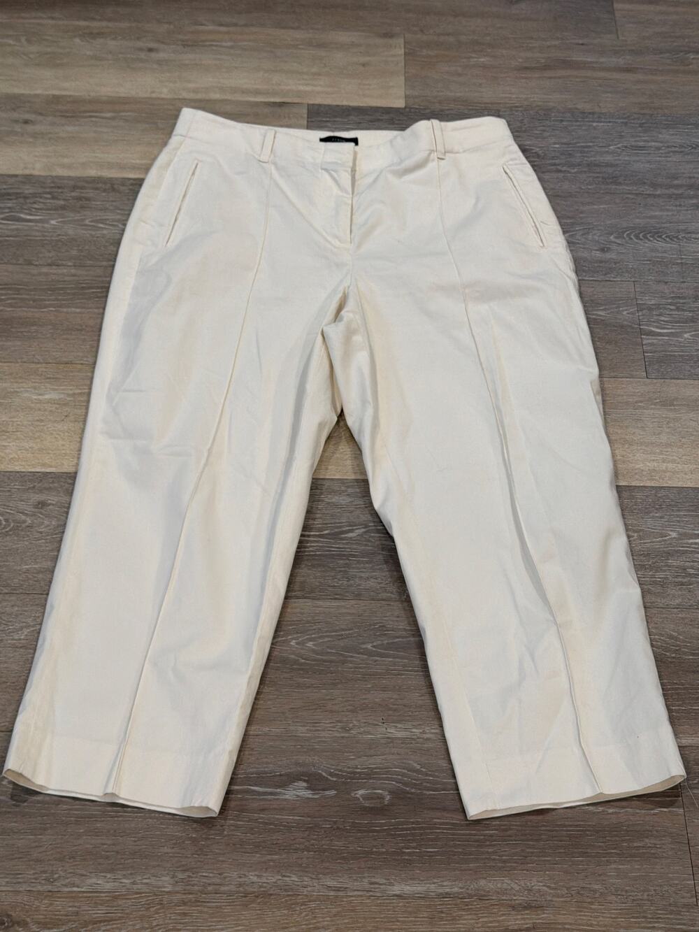 J. Crew Cream Straight Leg Cropped Pants